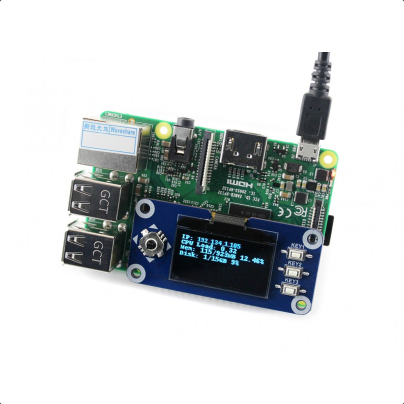 Raspberry Pi 1.3 inča OLED displej HAT 128×64
