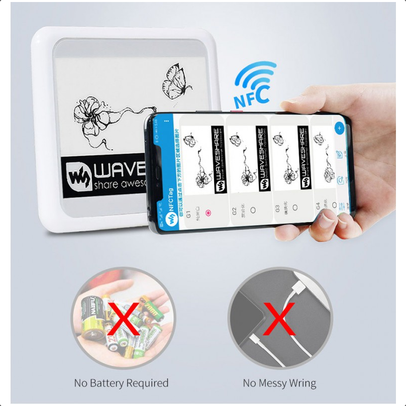Displej e-ink, 4.2 inča, NFC napajanje 