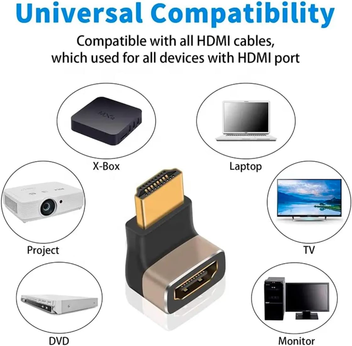 8K HA-K908 HDMI adapter ugaoni 90°
