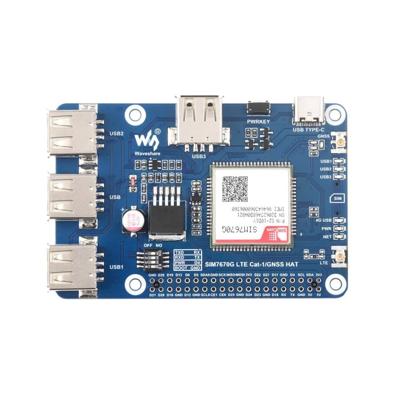 SIM7670G LTE Cat-1/GNSS HAT