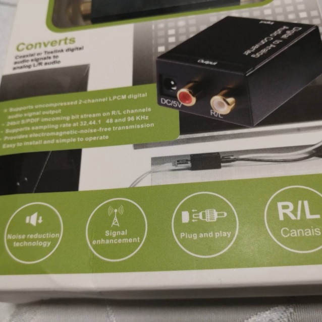 Digitalno analogni audio konverter, DAC (sa toslink ili coaxial kablom)