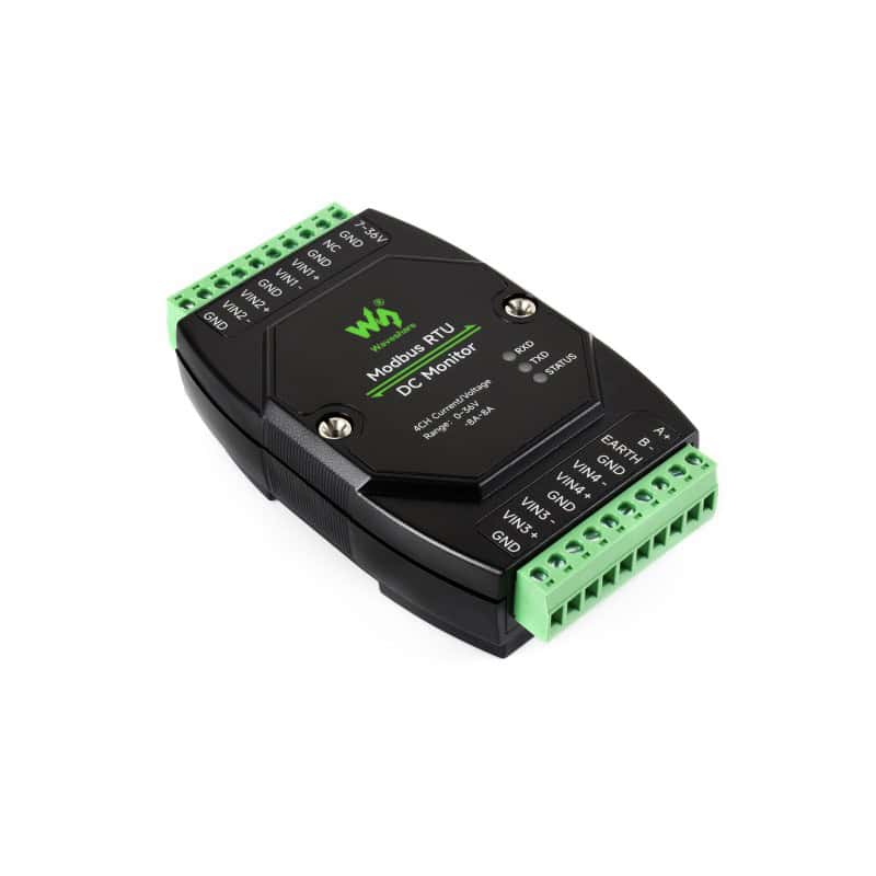 Industrial 4-Ch DC Monitoring Module, 16-bit Acquisition, Voltage and Current Measurement, Modbus RTU, Isolation & Protection Circuits