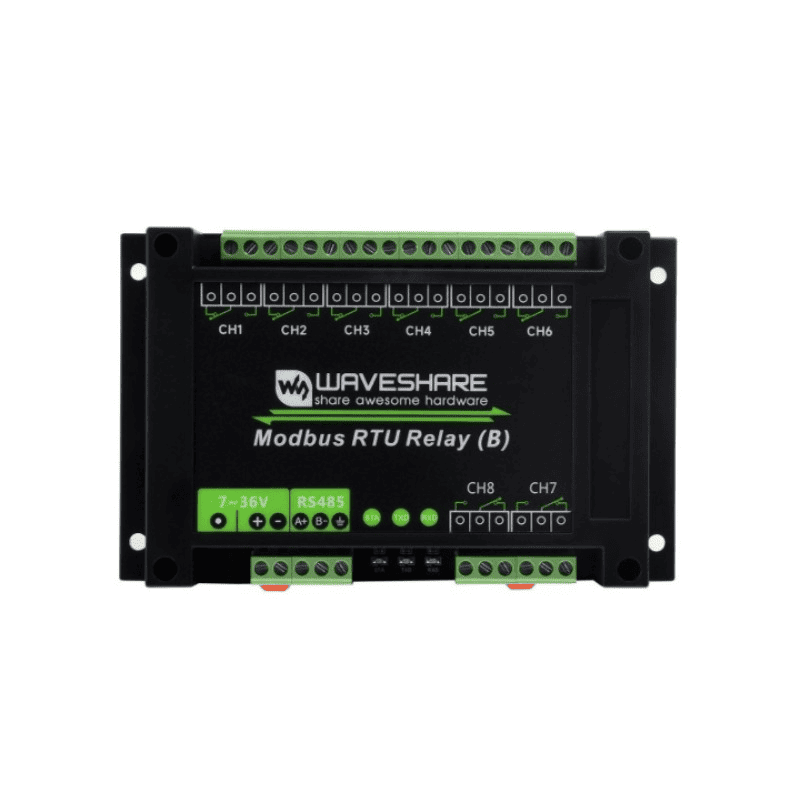 Industrijski Modbus RTU 8-ch rele Modul (B), RS485 Bus, izolovan, 7~36V