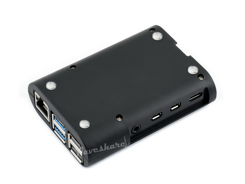 Raspberry Pi 4 kućište, ABS, crno, hladnjaci, ventilator