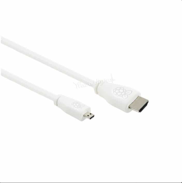 Micro hdmi na hdmi kabl (m/m), 1m, beli, oficijalni Raspberry Pi