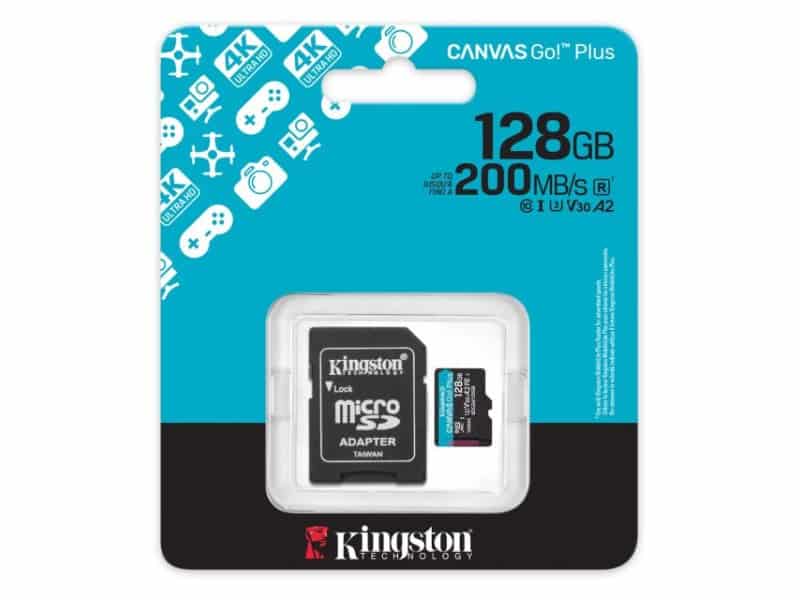 Kingston MicroSD 128GB, Canvas Go! Plus, Class10 UHS-I U3 V30 A2