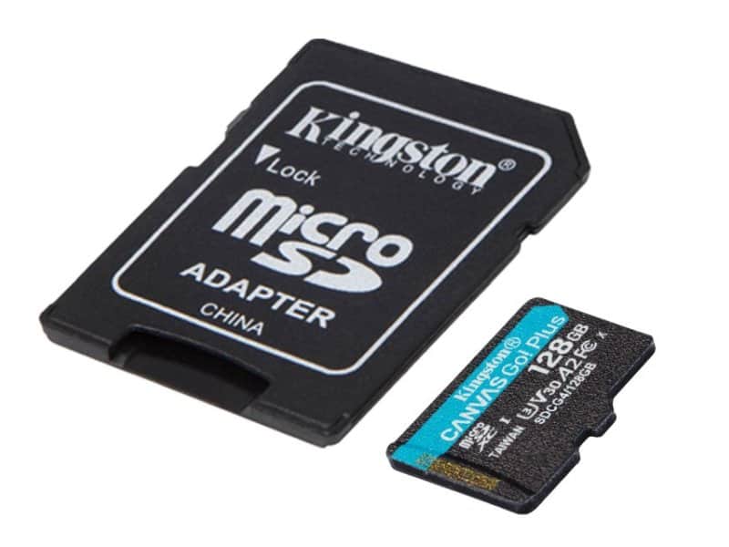 Kingston MicroSD 128GB, Canvas Go! Plus, Class10 UHS-I U3 V30 A2