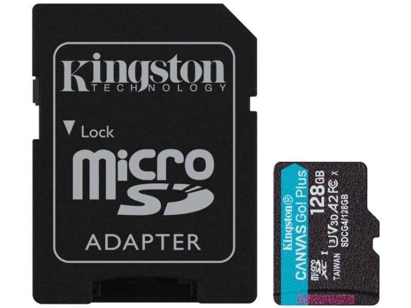 Kingston MicroSD 128GB, Canvas Go! Plus, Class10 UHS-I U3 V30 A2