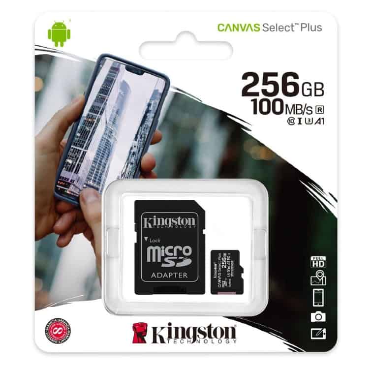 MikroSD mem.kart.256GB Kingston SelectPlus CL10 ba