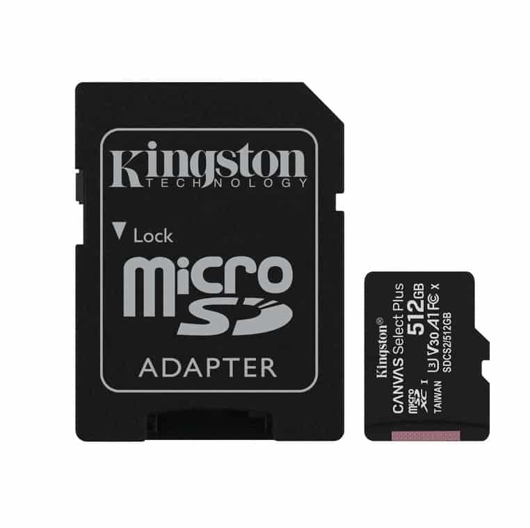MikroSD mem.kart.512GB Kingston SelectPlus CL10
