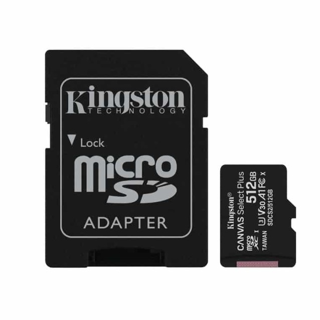 MikroSD mem.kart.512GB Kingston SelectPlus CL10