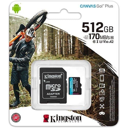 MICRO SD 512GB KINGSTON + SD adapter SDCG3/512GB