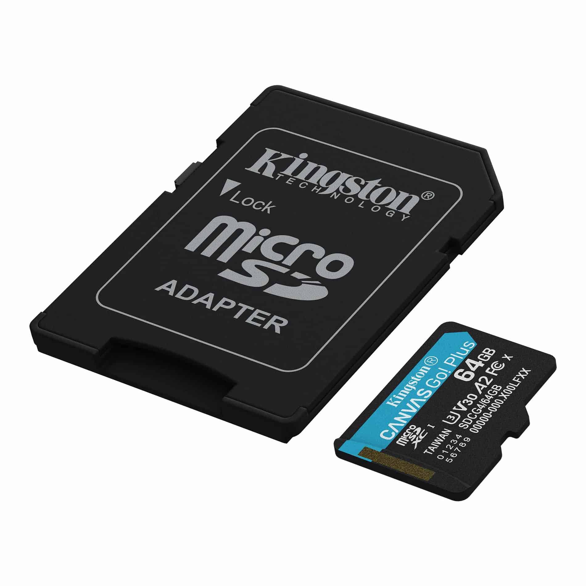 Micro SD Card 64GB Kingston+SD adapter SDCG4/64GB - 200/160 MB/s