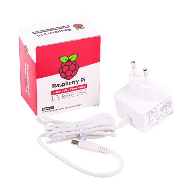 Raspberry Pi 4 napajanje belo