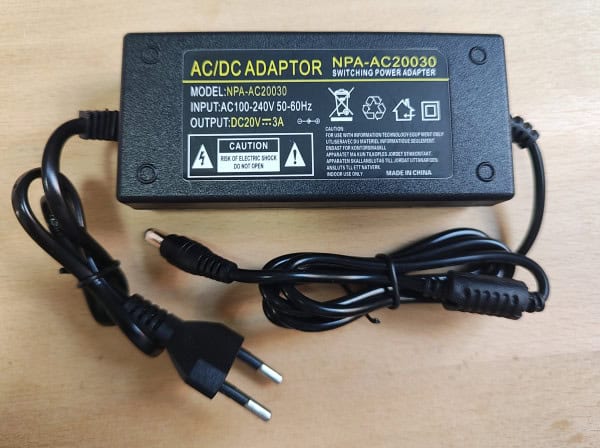 NPA-AC20030 20V/3A 60W, Coper punjac sa uzemljenjem, konektor 5.5x2.5/2.1mm
