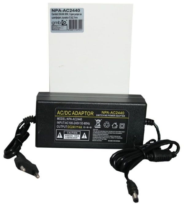 NPA-AC2440 24V/4A 96W, Coper punjac sa uzemljenjem, konektor 5.5x2.1mm