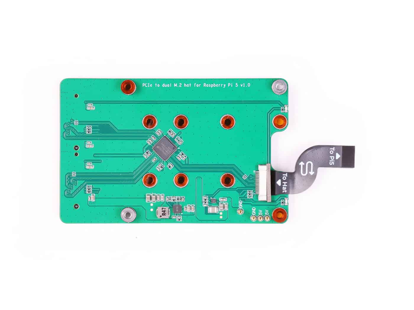 PCIe to dual M.2 hat for Raspberry Pi 5