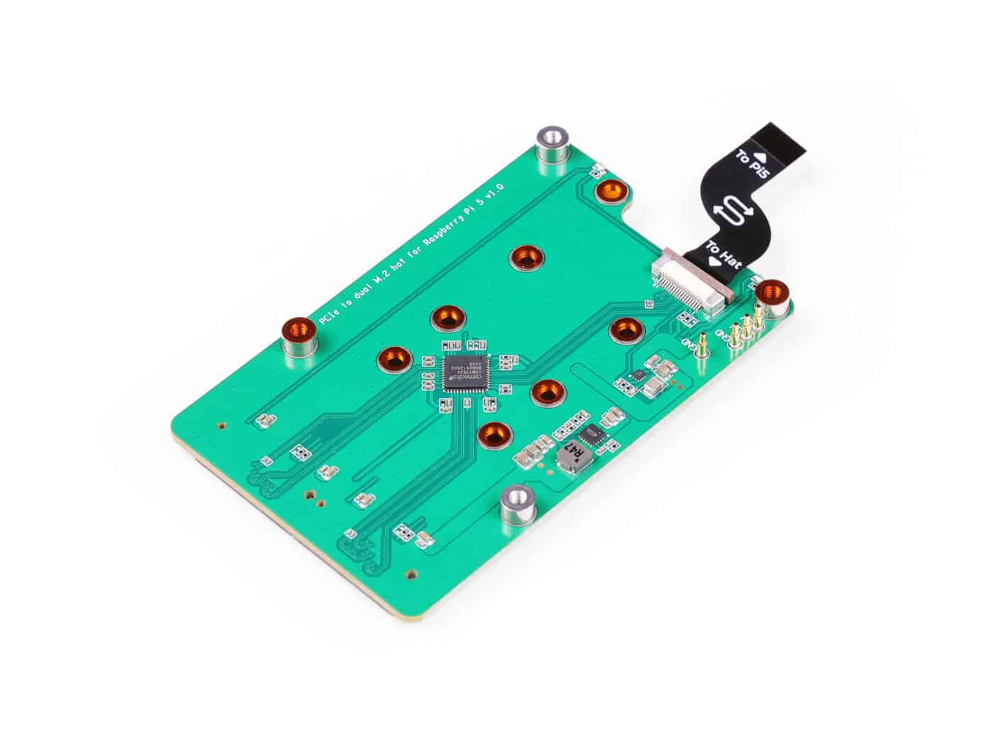 PCIe to dual M.2 hat for Raspberry Pi 5