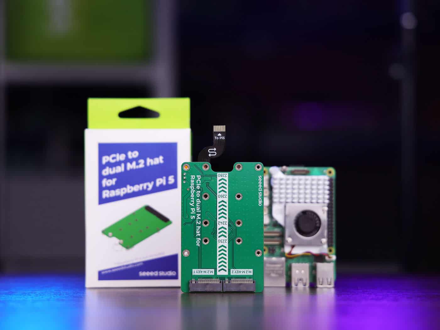 PCIe to dual M.2 hat for Raspberry Pi 5