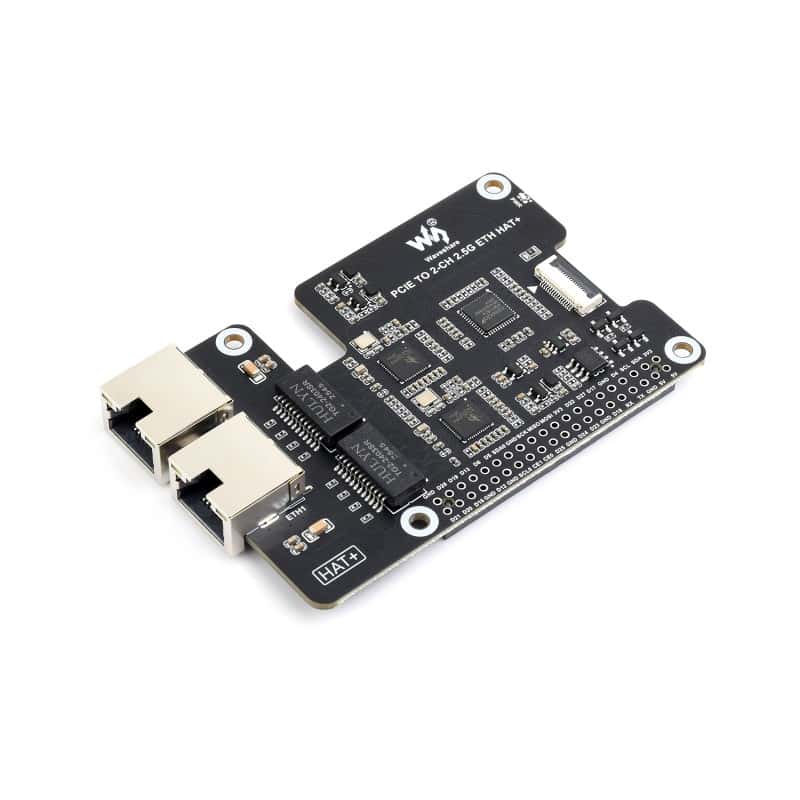 PCIe na 2-CH 2.5G ETH adapter za Raspberry Pi 5, Raspberry Pi OS / Ubuntu / OpenWrt, dual RTL8125