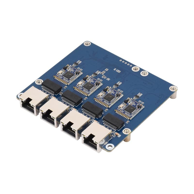 PCIe na 4-Ch 2.5G ETH (B) za Raspberry Pi 5, Raspberry Pi OS, Driver-Free, Plug & Play