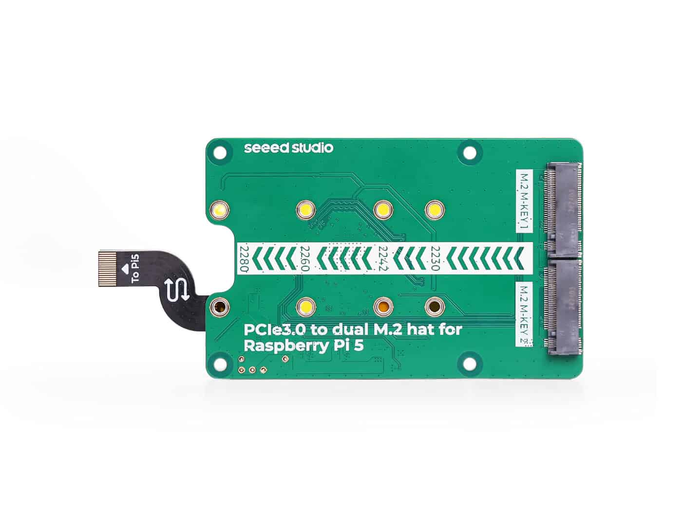PCIe3.0 to dual M.2 hat for Raspberry Pi 5