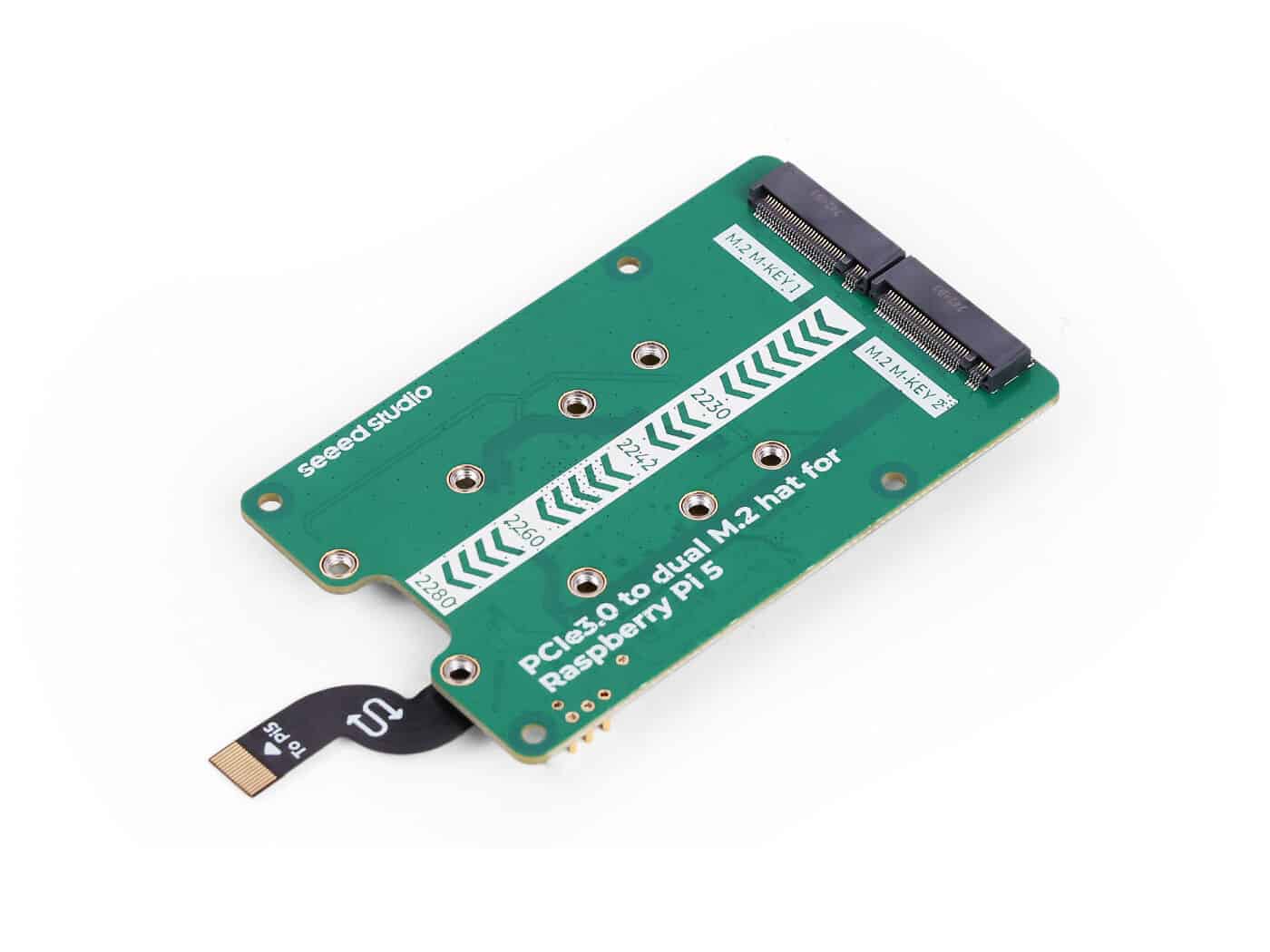 PCIe3.0 to dual M.2 hat for Raspberry Pi 5