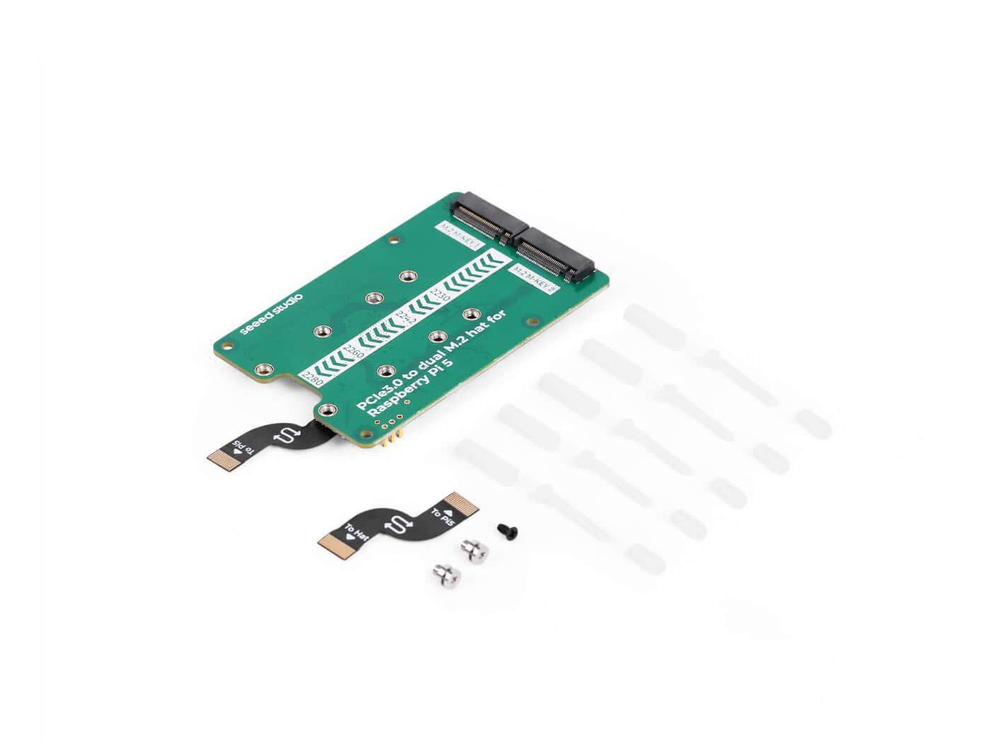 PCIe3.0 to dual M.2 hat for Raspberry Pi 5