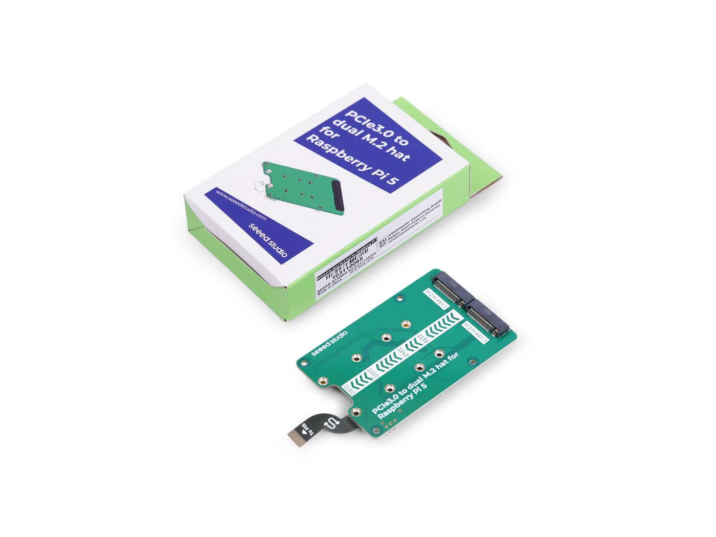 PCIe3.0 to dual M.2 hat for Raspberry Pi 5