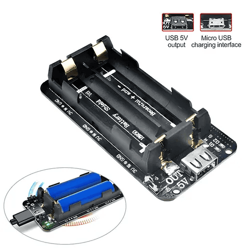 Power bank modul za 2 18650 baterije (USB i mikroUSB) V8