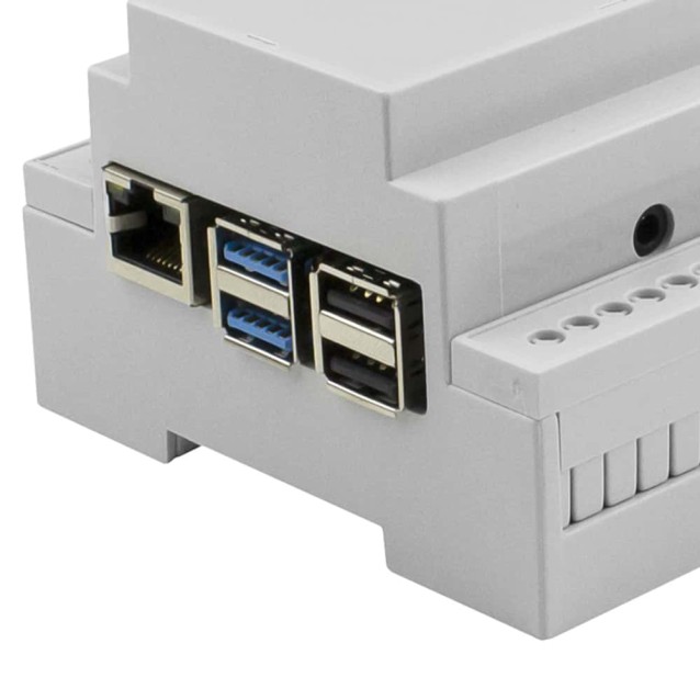 Raspberry Pi 4 DIN RAIL, sivo --