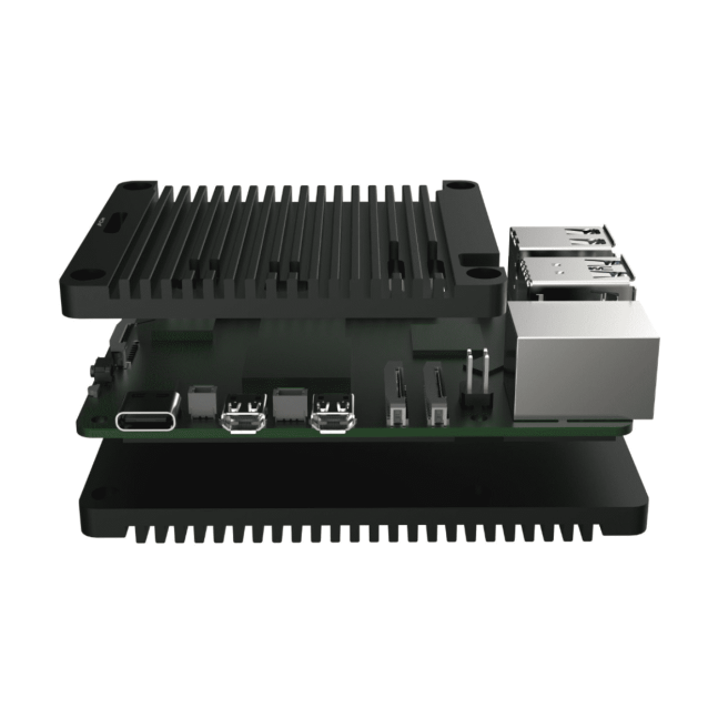 Pi5 Passive Cooling Open CNC Case, black