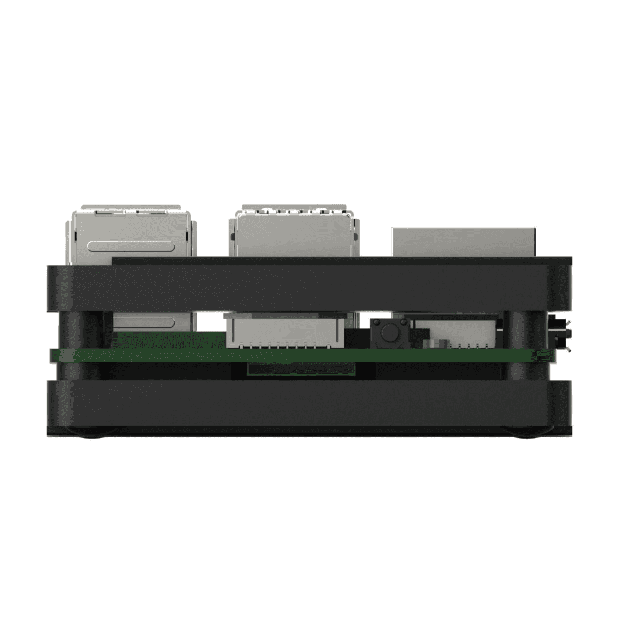 Pi5 Passive Cooling Open CNC Case, black