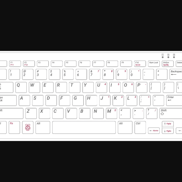 Raspberry Pi tastatura, crna