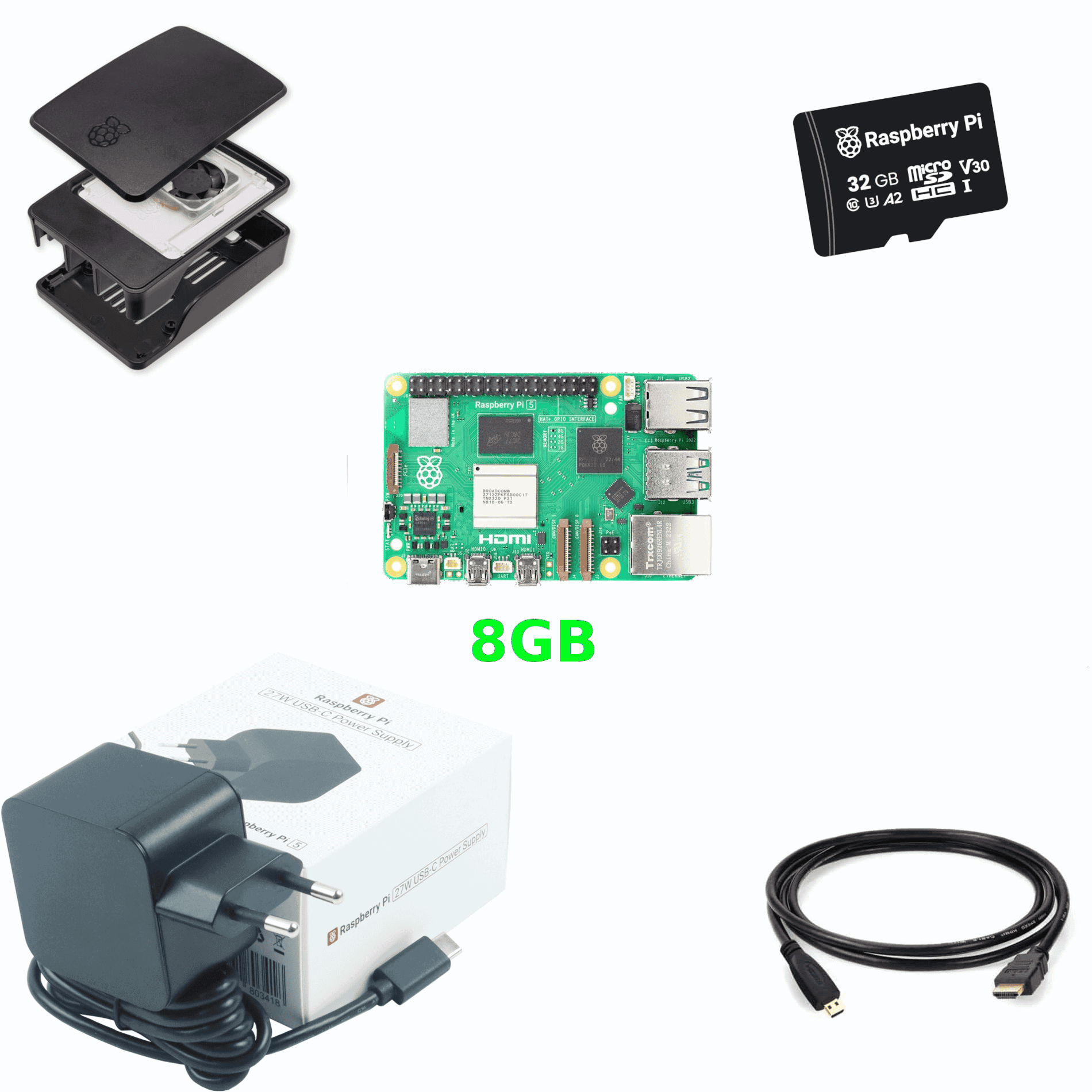RPi 5 8GB komplet / KIT, oficijelni, crni