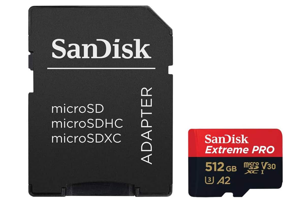 SanDisk SDXC 512GB Micro Extreme Pro 200MB/s A2 C10 V30 UHS-I US+Ad