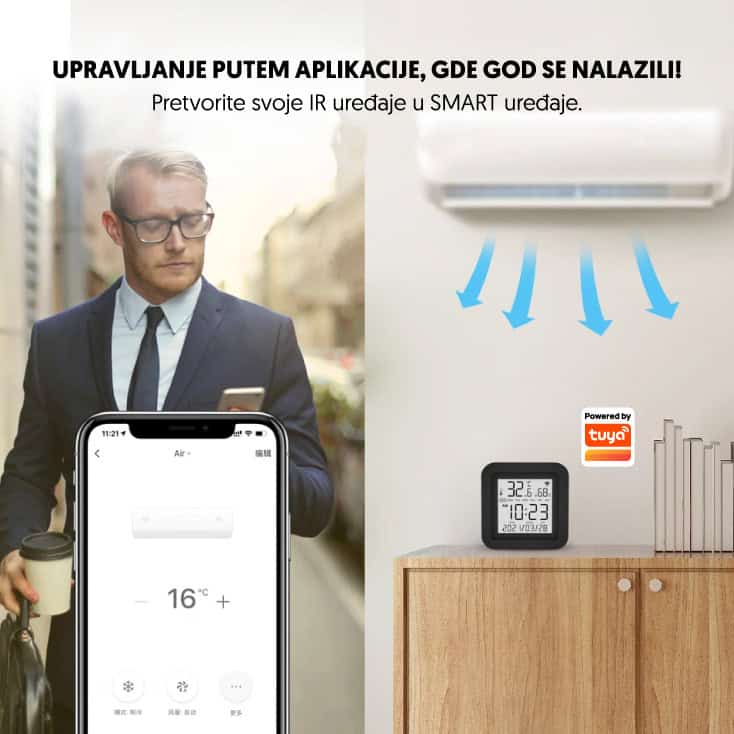 SMART dalj upravljač sa senz temp i vlažnosti,Tuya
