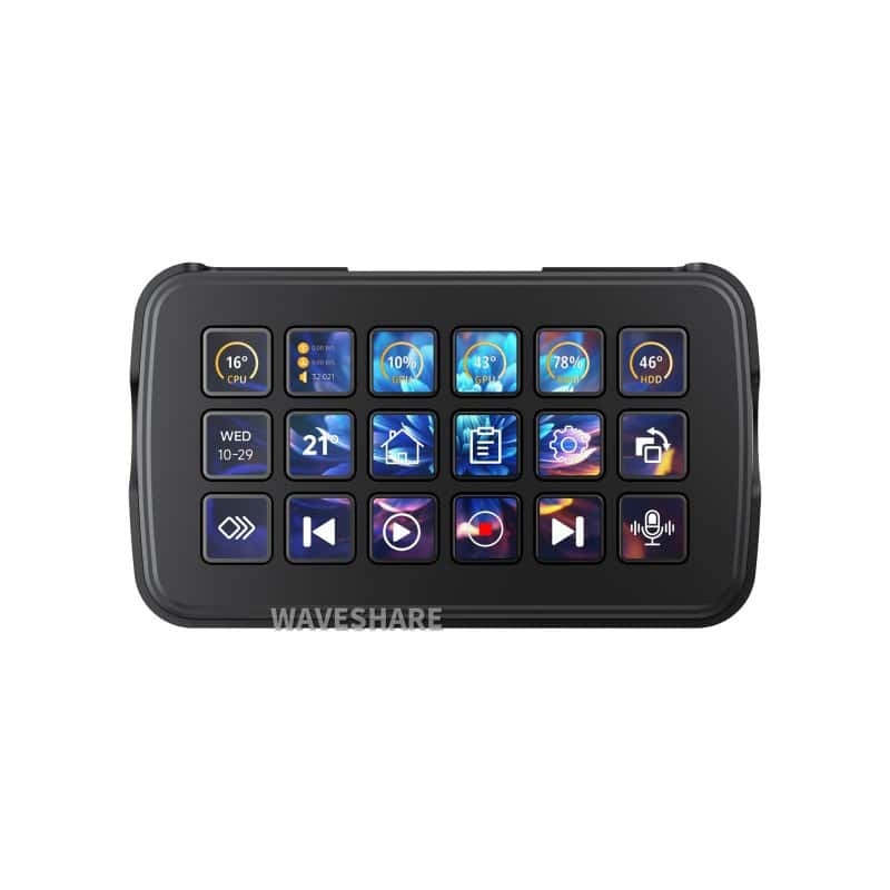 Stream controller deck, AI voice, 18 x LCD Macro Keys, Linux + QMK Dual-system Architecture and AIDA64