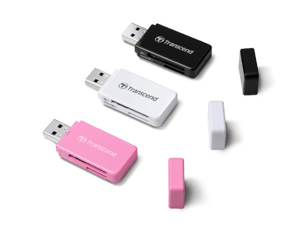 Transcend Čitač mem.kart. Mini F5, USB3.0, SD/MicroSD SDHC/SDXC/UHS-I, White