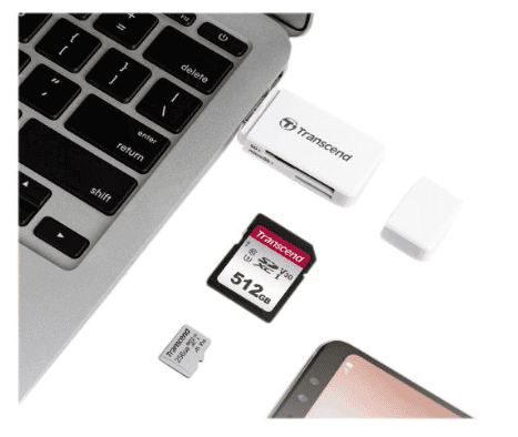 Transcend Čitač mem.kart. Mini F5, USB3.0, SD/MicroSD SDHC/SDXC/UHS-I, White