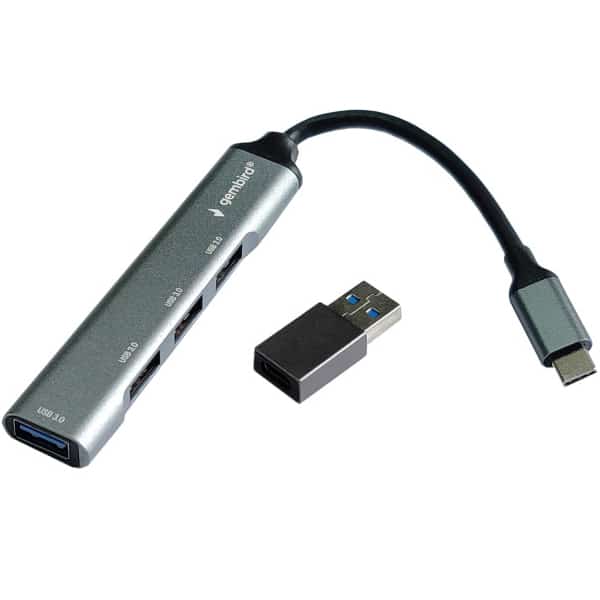 UHB-U3P4-05, 4-port HUB, Type C + USB 3.0 Aluminum