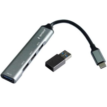 UHB-U3P4-05, 4-port HUB, Type C + USB 3.0 Aluminum