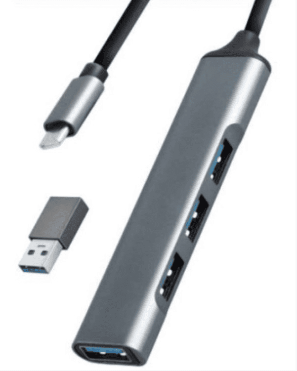 UHB-U3P4-05, 4-port HUB, Type C + USB 3.0 Aluminum
