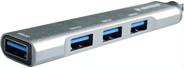 UHB-U3P4-05, 4-port HUB, Type C + USB 3.0 Aluminum