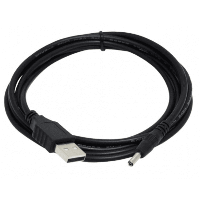 USB AM to 3.5 mm power plug cable, 1.8 m, black
