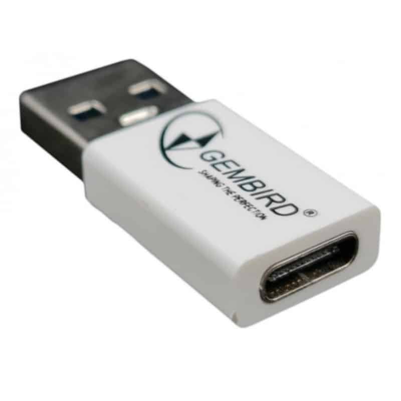 USB 3.1 AM to Type-C female adapter cable, White
