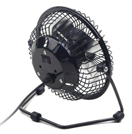 USB 10cm desktop fan, black, METALNI VENTILATOR