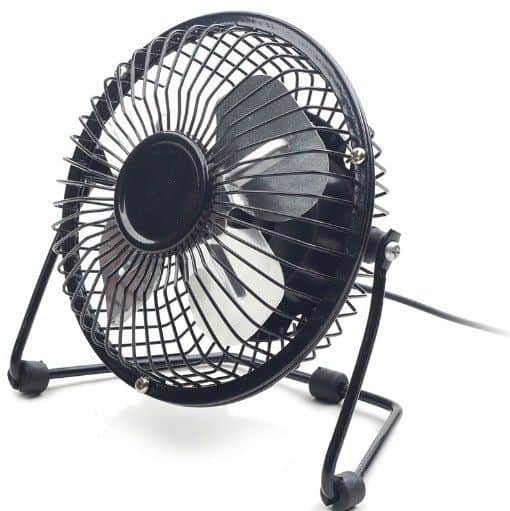 USB 10cm desktop fan, black, METALNI VENTILATOR