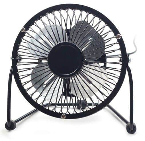 USB 10cm desktop fan, black, METALNI VENTILATOR